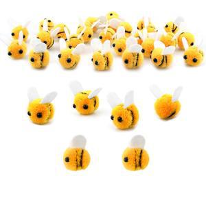 SAKTOPDECO 공예용 성별 장식 공개 펠트 꿀벌 선물 플러시 모자 의류 28개 미니
