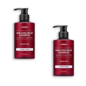 [셀러허브]쿤달 카페인 탈 모샴푸 일랑일랑 500ml x 2개 향기로운 촉촉한 모발 영양공급 두 (S41300499A)