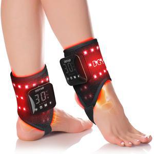 발목 및 손목 를 위한 TUOYR 무선 레드 라이트 테라피, 4000mAh 휴대용 근적외선 테라피 발 장치, 발, 관절, 손 근육 용 웨어러블 랩, 850nm 660nm LED 패드(1쌍)