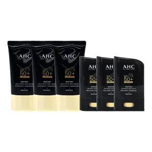 [AHC]AHC 마스터즈 아쿠아 리치 선크림 대용량 60ml 3개+리치 선스틱 22g 3개