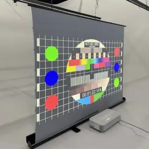 초단초점 프로젝터 사용 가능 유압스크린 16:9 이동형 이동식 포터블 와이드 빔프로젝트 빔스크린