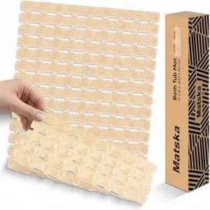 욕조 매트 미끄럼 방지 - 매트카 내부 및 샤워 두껍고 부드러운 질감의 표면 빠른 배수 더 나은 위생을