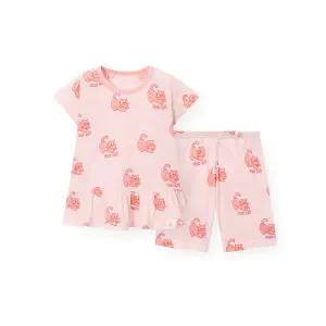 [오르시떼](타임스퀘어점패션관)여아동 H619 핑크캣 3부소매 내의 세트