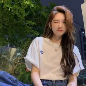 여성 여름 데일리 빅사이즈 오버핏 하트 반팔 티셔츠