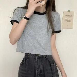 여성 여름 티셔츠 기본 이너티 스판 여자 부드러운 의류