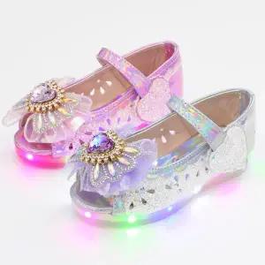 보석하트 오픈 국산 아동 불빛 등원 선물 공주 키즈 토오픈 여름 여아 LED 구두
