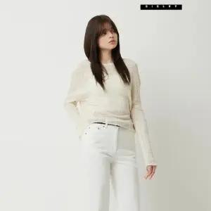 시슬리 [아울렛] 코튼 슬럽 사선 조직 니트 SAKP41531