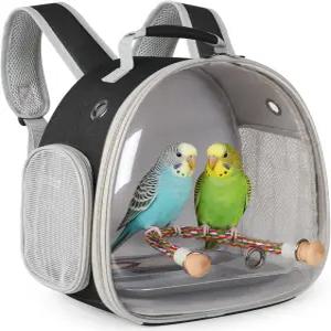 작은 새 여행 배낭 캐리어 케이지 금속 트레이 스탠드 퍼치가 있는 운반용 앵무새 코카티엘 버지스 수의사