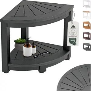 ROHKEX HDPE 코너 샤워 스툴 - 검은색 면도용 시트 미끄럼 방지 발 및 방수 벤치 공간 절약형 수납 홈 데코