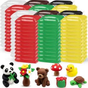 비오라화이트 44개 에어 드라이 클레이 벌크 76 마디그라 소프트 DIY 모델링 키트 매직 폼 공예 선물 파티