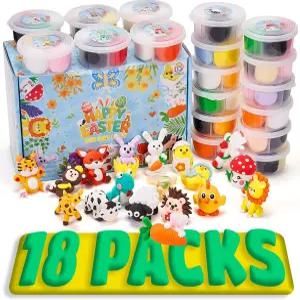 에어 드라이 클레이 키트 부활절 매직 8종 DIY 모델 세트 몰딩 초경량 부드럽고 끈적 않는 예술 및 공예품