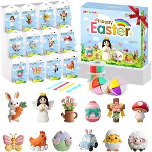 들을 위한 부활절 에어 드라이 클레이 조각 도구 튜얼이 된 2박스 매직 키트 바구니 스터퍼를 안전하고