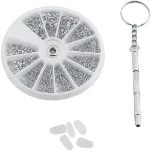 안경 선글라스 시계 수리 키트 스테인리스 스틸 나사 너트 모음 + 코 패드 드라이버