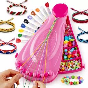 8세에서 2세 사이의 소녀들을 위한 PC 우정 팔찌 만들기 키트 422 구슬과 20 실 보석 크리스마스 생일 선물