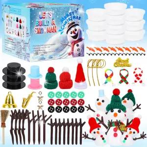 시싱크 크리스마스 눈사람 만들기 키트 DIY 장식을 위한 장이 있는 에어 드라이 클레이 공예