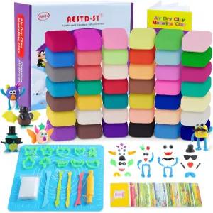 에어 드라이 클레이 42 색상 모델링 DIY 모델 매직 조각 도구를 사용한 성형 키트 끈적 않는 부드럽고