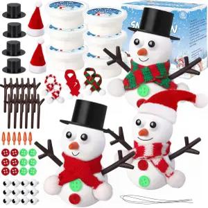 GYGOT 6 를 위한 크리스마스 공예품 팩 눈사람 키트 제작 소녀 소년을 스타킹 스터퍼 휴일 활동을 모델링