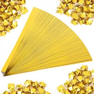 500장 별 오리가미 종이접기 종이 DIY 공예를 위한 글리터 스트립 단색 행운의 장식 10.5 x 0.39 인치
