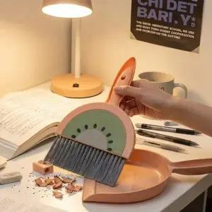 귀여운 과일 먼지 제거 미니 빗자루 쓰레받기 브러시_24993867