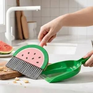 고급 미니 청소 빗자루 쓰레받기 먼지 제거 브러시_24993868