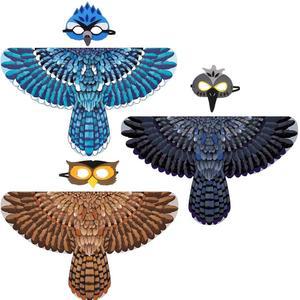 D.Q.Z 버드윙스- 보이 여아 드레스 이글 올빼미 3팩 코스튬 마스크 생일 선물
