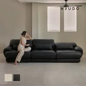 휴도 온유의 동백 3050 무빙 헤드레스트 블랙 4인 가죽 소파