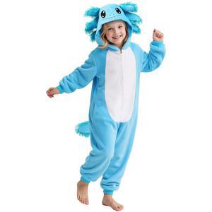 고르콘피 액솔로틀 코스튬 소녀 애니멀 원시 파자마 할로윈 파티 드레스