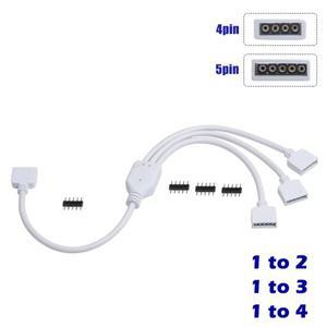 DC 12V 조명 커넥터 와이어 4PIN RGB 분배기 케이블 ~ 3 4 웨이 연장 코드 Y 모양 LED