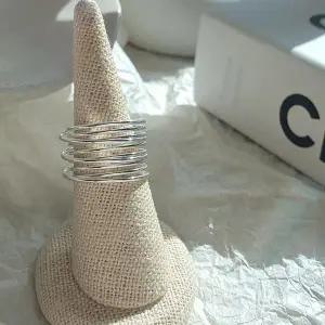 [하프클럽/]여성용 세련된 데일리 실버 레이어드 링