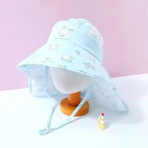 포차코 썸머 패턴 플랩햇어린이썬캡 여아썬 소풍선 운동회모자 키즈 플랩 어이 어이비치 썬캡 나들이