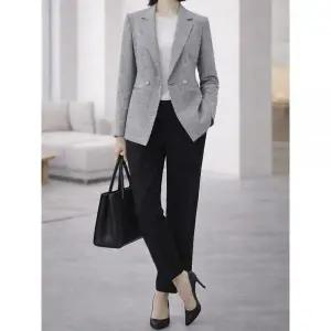 꼼빠니아여성 린넨 카라넥 트위드 정장 자켓 CAEU4WJK920