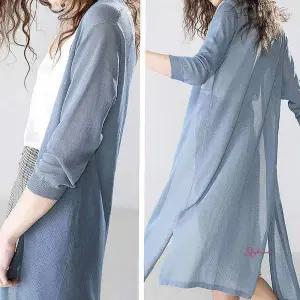 여름 로브st 롱가디건 얇은 휴양지 여행코디 단추없는zab973