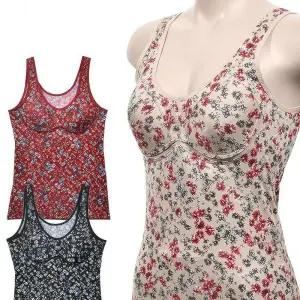 락센스 케미솔 플라워 심리스 나염 브라런닝 노와이어cde627