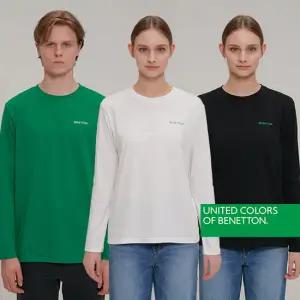 베네통 남녀공용 데일리 긴팔티셔츠 3종세트