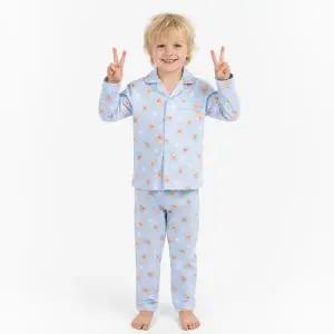 [하프클럽/프리미에팜]아동용 곰돌이 피치스판 9부 잠옷 파자마세트 BL