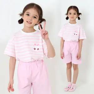 [하프클럽/프리미에팜]위시캣 여아용 아이냥 베이직 5부 상하복 세트PK