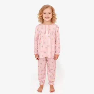 [하프클럽/프리미에팜]아동용 곰돌이 피치스판 9부 잠옷 파자마세트 PE