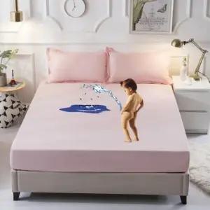 침대커버 침대 매트리스 방수 커버 매트 패드 베게 베개_핑크