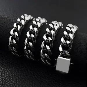 [하프클럽/]써지컬스틸 체인목걸이 남성 볼드커브체인 남자12mm