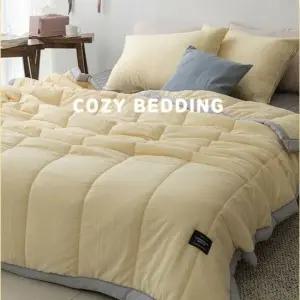 침대 푹신 포근 간절기 이불 베게 세트 Q 극세사 차렵이불