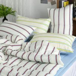 멀티 스트라이프 컬러 차렵이불 패드 세트 ss 극세사