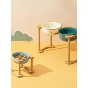 대형견 밥그릇 식탁 중형견 도자기 애완견 스텐 물그릇 식기 원목