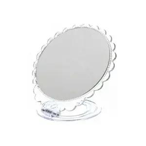 투명 플라워 스탠드거울 대 1개 화장대거울 탁상거울 탁상용거울 테이블거울 책상거울 원형거울