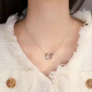 [하프클럽/]여성 매력형 큐빅 스톤 목걸이 드롭링 레이어드