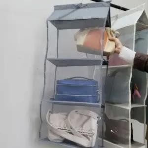 ( )3단 가방정리대 그레이 주방수납정리함 가방정리함 옷걸이수납