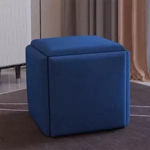 [핫트랙스]사각스툴 5인용 의자 패브릭 쿠션 스텝(WFLOSQH)