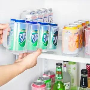 냉장고정리 4구트레이 캔정리수납용기 음료정리수납랙 음료수정리 캔음료정리