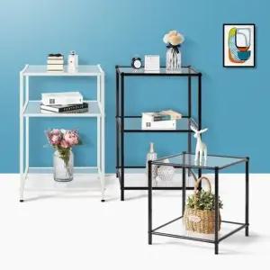 투명모듈선반 미니수납 다용도조립 침대틈새 작은소형 벽선반 수납선반 3단선반 미니선반