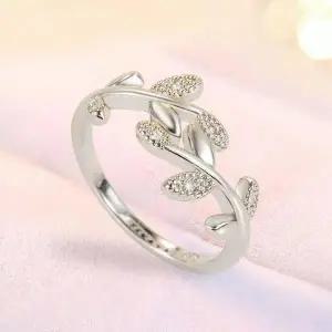 [하프클럽/]프리사이즈 리프링 썸 캐주얼 심플 새싹 실버링