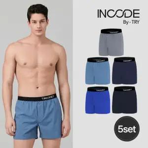 [인코드] 순면 통기성 아웃밴드 박서 5매 세트